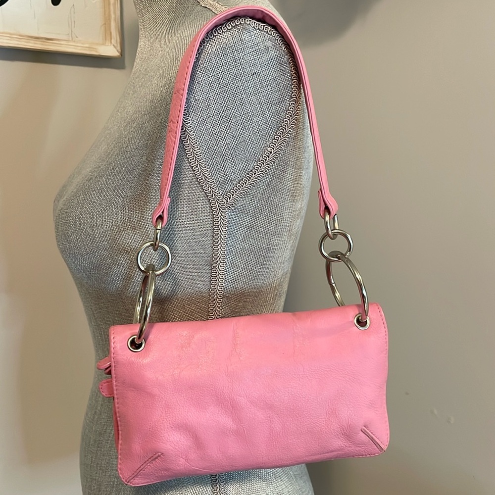 Wilson Leather Maxima pink leather mini shoulder bag